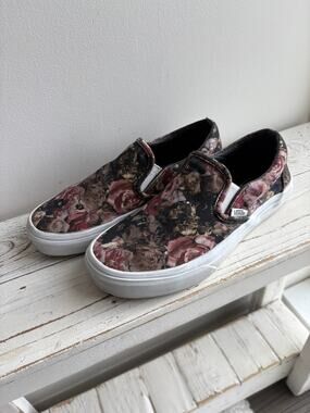 Vans Floral Slip On Sneaker Womens Size 5.5 Romantic Skater Retro Bloomcore